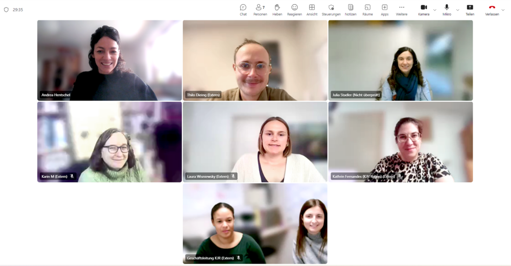 Screenshot der Teilnehmer und Teilnehmerinnen am Schulungsworkshop Voto